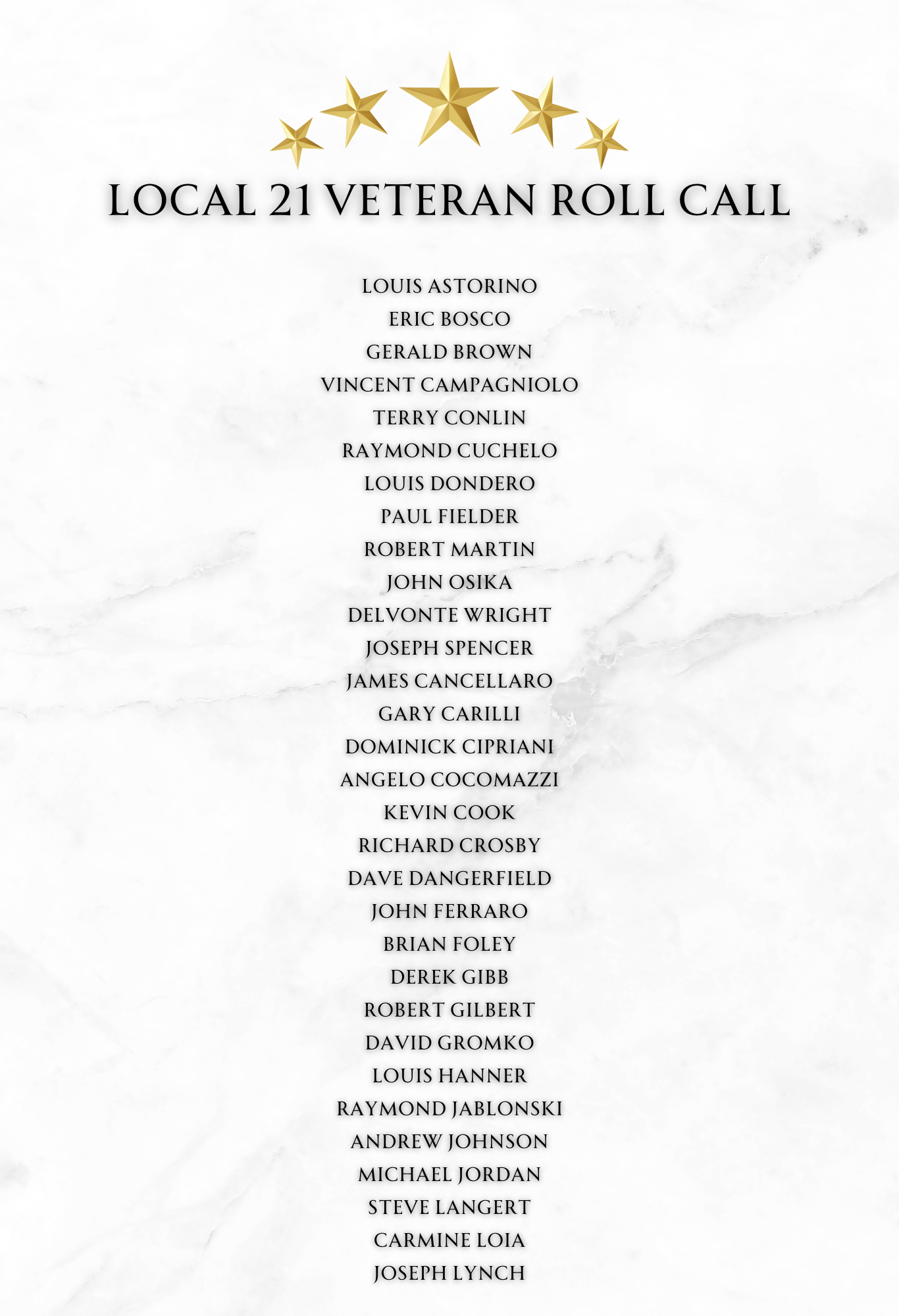 Veterans Roll Call 1